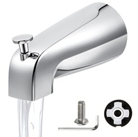 Robinet de baignoire encastré moderne avec bec de baignoire, ensemble de douche mural, mitigeur de bain monocommande chromé pour l'Amérique du Nord