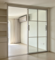 Porte coulissante intérieure en aluminium à cadre fin, porte de séparation économique en alliage antirouille pour cuisine et balcon