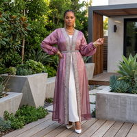 Ensemble Abaya pour femmes musulmanes, élégant et luxueux, robes de soirée, vêtements ethniques traditionnels d'automne