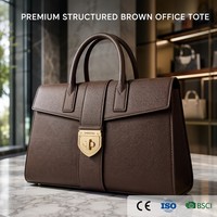 Sac fourre-tout professionnel élégant de haute qualité en cuir vegan premium 3302, grande capacité, pour le bureau et les affaires