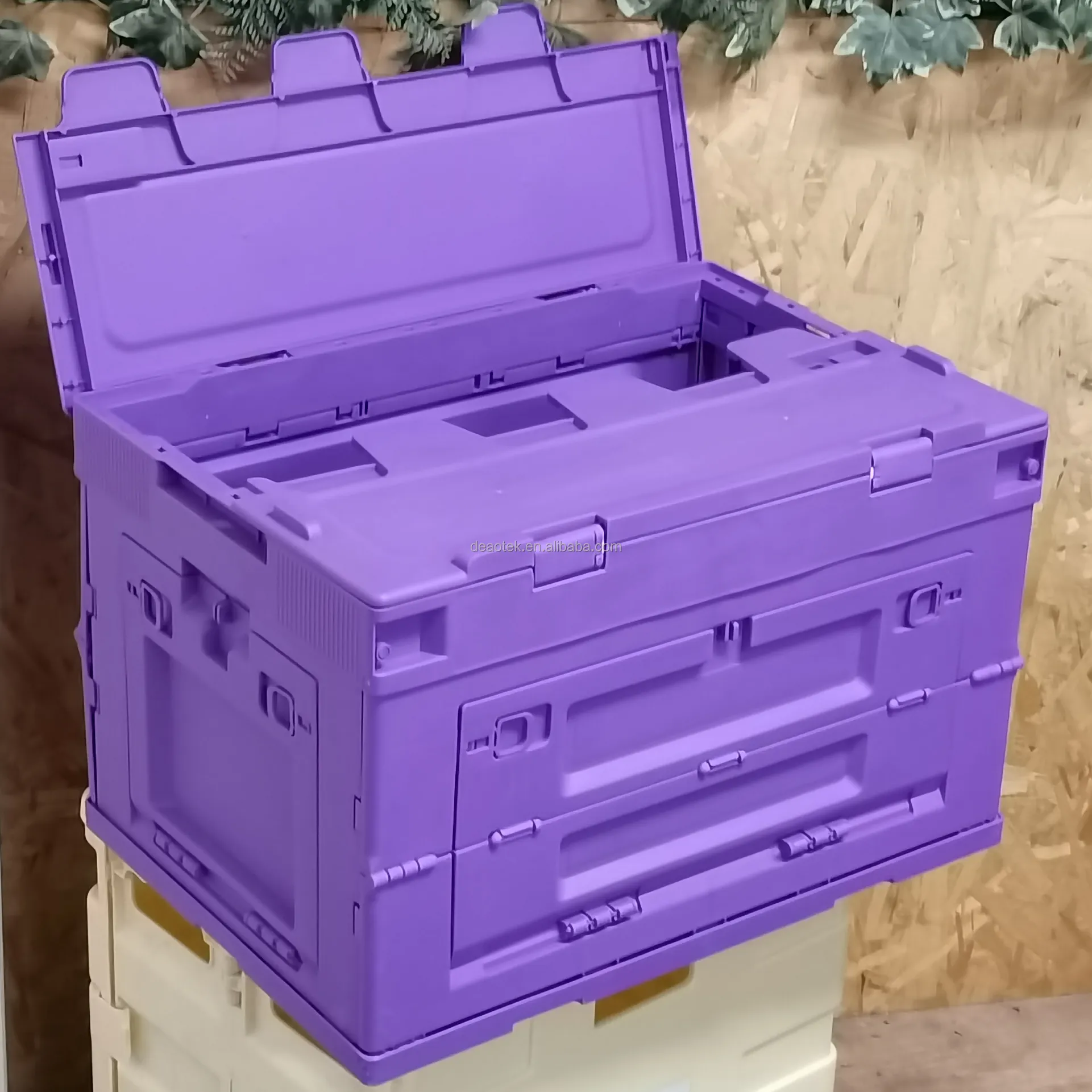 Складной пластиковый ящик для хранения с 2 боковыми дверями, 50 л
