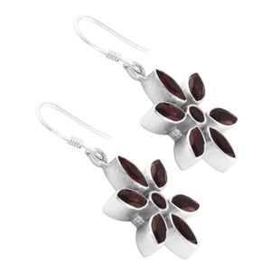Custom High Quality Luxury 925 Sterling <b>Silver</b> <b>top</b> design red garnet gemstone earrings for women at wholesale price - Product Image 3