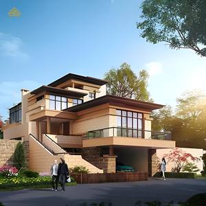 Nouvelle Villa Chinoise sur Colline à Trois Étages avec Design Décalé et Base en Pierre - Product Image 1