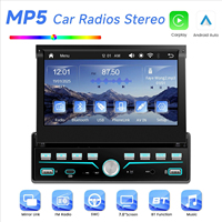 Lecteur multimédia MP5 pour voiture 7,0 pouces, écran rétractable manuel, Carplay, Navi, caméra de recul