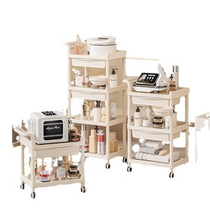Chariot de rangement à 3 niveaux avec roulettes, amovible, facile à nettoyer, pour la maison, la chambre, le salon de beauté - Product Image 5