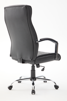 Chaise de bureau ergonomique de direction en cuir PU, dossier haut, inclinable, siège pivotant, hauteur réglable, base en acier chromé