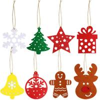 Ornements de Noël en feutre en forme d'élk de dessin animé, décorations suspendues pour les fêtes, adaptées à l'arbre de Noël et à la décoration de la maison