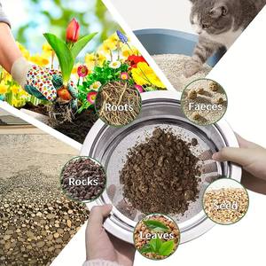 Tamis de jardin rond en acier inoxydable, tamis à terre, <span class=keywords><strong>sable</strong></span> <span class=keywords><strong>et</strong></span> roches, classeur de compost, tamis à mailles pour rempotage de jardin - Product Image 5