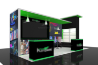 Vente flash : Stand d'exposition modulaire portable en aluminium personnalisé avec éclairage LED, livraison express pour les expositions