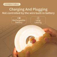 Veilleuse rechargeable ICARER, veilleuse arc-en-ciel en ABS, veilleuse LED, animal mignon, lampe pour enfants, bébé, chambre d'enfant, lumière douce au toucher, lampe de chevet pour dormir