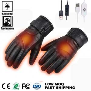 <span class=keywords><strong>Gants</strong></span> de moto chauffants en cuir imperméables à écran tactile intégral Mydays Tech pour sports de plein air et cyclisme - Product Image 1