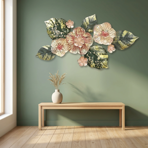 Modern Floral <b>Wall</b> Art Decor Removable <b>Paper</b> Panel Hanging Accent Irregular Shape Plant Pattern Botanical Design - Product Image 5