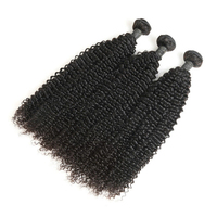 Extensions de cheveux humains 100% naturels, tissage de cheveux bouclés crépus mongols non traités avec fermeture en dentelle, Afro crépu 4B 4C Jerry Curl