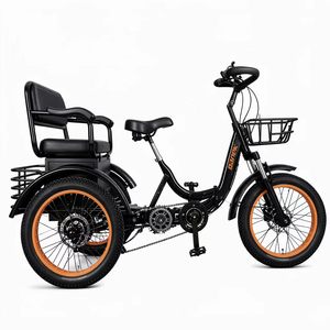 Tricycle électrique 48V 20AH pour adultes, vélo de banlieue à trois roues avec siège arrière, panier et carrosserie ouverte - Product Image 2