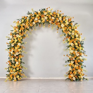 Arco de Flores Artificiales de Rosas Amarillas Personalizado, Decoración de Escenario de Boda con Marco de Hierro Hecho a Mano, Decoración Floral Suave y Personalizable - Product Image 2