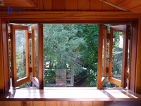 Fenêtres coulissantes pliantes en aluminium et bois de qualité professionnelle anti-ouragan, horizontales pour salle de bain, extérieur, chambre à coucher