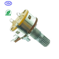 Haute qualité R1610S 5 broches 10k b50k B100K 500k film de carbone linéaire 16mm gradateur potentiomètre rotatif interrupteur pour le contrôle de la vitesse