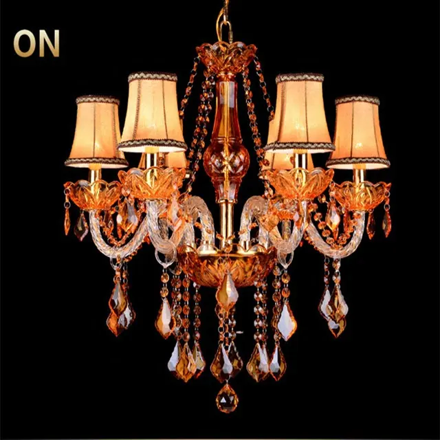 JYLIGHTING design fancy wholesale antico vintage moderno lusso tawny lampadari di cristallo a sospensione in vetro creativo