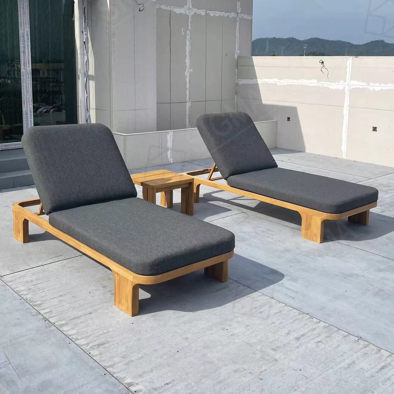 Factory Hot Selling Outdoor Leisure Lounge Chair Hotel Garden Swimming Pool Leisure Bed Villa Courtyard Sunbath Lounge Chair