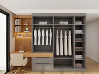 Armoire moderne en bois avec éclairage LED et commode, meubles de chambre à coucher pour appartement
