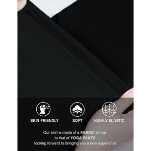 Falda lápiz de cintura alta para mujer FOXA, elástica, ajustada, midi, con abertura trasera debajo de la rodilla - Product Image 4