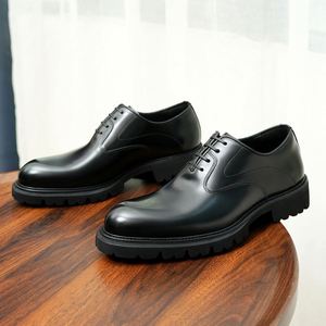 Elegantes Zapatos de Vestir con Cordones y Punta en Pico Derby, Zapatos de Hombre Hechos a Mano con Cuero Vacuno Genuino, Formales, de Oficina, para Carrera Profesional, Impermeables - Product Image 4