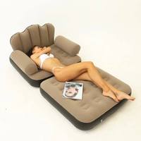 Sofá Cama Inflable de Diseño Moderno, Plegable, Doble Propósito, de PVC Flocado Grueso, Sofá Perezoso para Dormir la Siesta