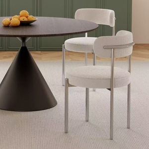 Chaises de salle à manger modernes de luxe en crème blanc pour cuisine et restaurant - Product Image 1