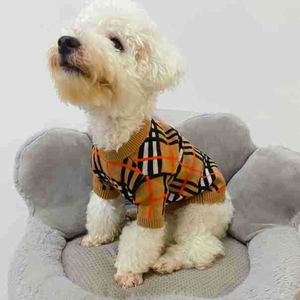 Luxe modemerk XXL winter wollen garen gebreide plaid trui elegante gebreide hondenkleding designer hondentrui - Product Image 5