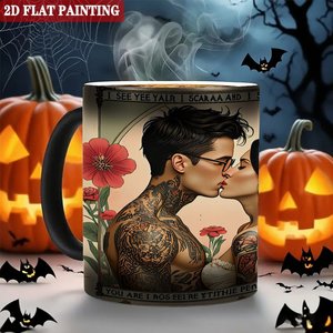 Frosted Black <b>Ceramic</b> <b>Mug</b> 11oz Heat Color Changing Magic Sublimation Cup For Drinking - Product Image 6