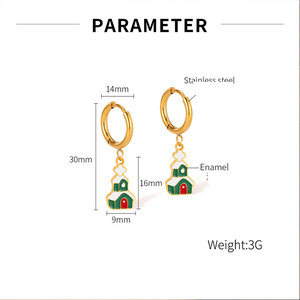 Pendientes de Moda de Acero Inoxidable 316L con Baño de Oro PVD de 14k y 18k, Joyería de Lujo de Alta Calidad para Mujer, Venta al por Mayor - Product Image 6