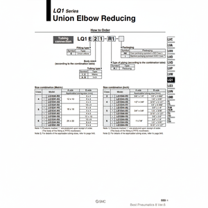 Accesorios de fluoropolímero SMC Pneumatics, piezas neumáticas de alto rendimiento para el LQ1T6A-R4 - Product Image 1
