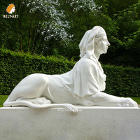 Sculpture décorative de statue de marbre de sphinx antique de conception classique à vendre