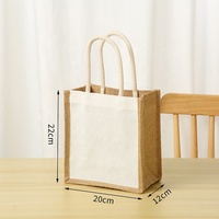 Sac en jute écologique imprimé de logo personnalisé Sac à provisions en lin enduit personnalisé Sac à main Sac de plage