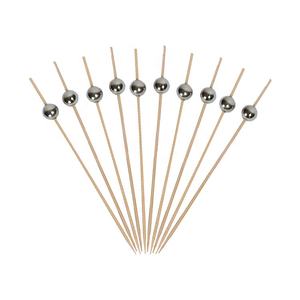 <span class=keywords><strong>Pinchos</strong></span> redondos de bambú con perlas coloridas respetuosos con el medio ambiente, palos para fiestas - Product Image 3