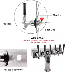 Conjunto <span class=keywords><strong>de</strong></span> vástago <span class=keywords><strong>de</strong></span> cerveza <span class=keywords><strong>de</strong></span> barril <span class=keywords><strong>de</strong></span> acero inoxidable 62mm/100mm/127mm/150mm grifo <span class=keywords><strong>de</strong></span> cerveza largo, vástago <span class=keywords><strong>de</strong></span> pezón con accesorio <span class=keywords><strong>de</strong></span> manguera - Product Image 3