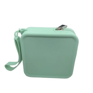 Luxury Kawaii Silicone Square Earphone Pouch Unique <b>Cute</b> Mini Cosmetic Bag Zipper Customizable for Kids <b>Wallets</b> Cardholder - Product Image 1