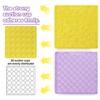 Tapis de léchage en silicone de qualité alimentaire pour chiens et chats, distributeur lent avec ventouse, tapis de puzzle pour le bain, le toilettage, l'entraînement et le soulagement de l'anxiété