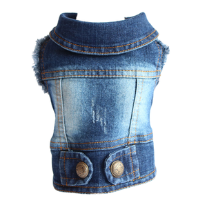 Hot Selling Schattige Xs Kleine Hond Teddy Jean Vest Huisdier Kleding Riem Gat Hondenkleding <span class=keywords><strong>2xl</strong></span> Kleding Kleding Hond Denim Vesten - Product Image 3