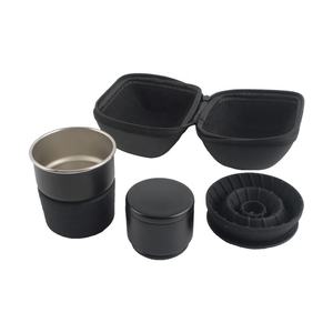 Set de café de viaje para acampar al aire libre, negro mate, set de cafetera portátil TODO en 1 - Product Image 6