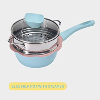 Neues Design Multifunktionale Gesunde Kochutensilien Keramikbeschichtete Aluminium-Milchpfanne Babynahrungszubereiter Set Dampfgarer Spülmaschinenfest Gasgeeignet