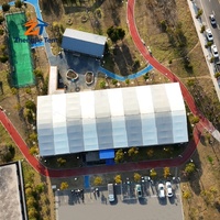 Abri sportif en aluminium Arcum Tent pour les tournois de basketball et de football, toit incurvé, PVC imperméable, résistance au vent de 100 km/h, extérieur