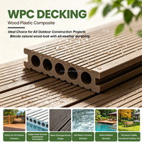 Planches de terrasse en composite WPC pour extérieur, revêtement de sol en bois-plastique imperméable et résistant à l'humidité avec embossage 3D profond