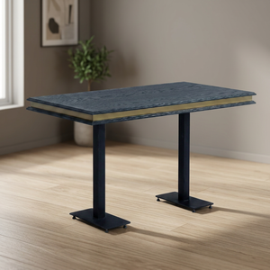 Mesa de Comedor Rectangular, Tablero de MDF Roble, Patas de Metal, Mueble Moderno y Resistente para el Hogar, 4 Plazas, Restaurante, Cafetería - Product Image 2