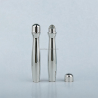 Flacon roll-on PETG de 15 ml en forme de taille, pour massage des yeux, contenant cosmétique brillant métallisé dégradé de couleur