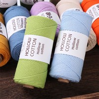 2mm Hollow Carded Cotton Yarn for Hand Knitting and Crochet DIY Crochet Bag & Hat Round-Strand Pearl Wool Yarn