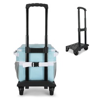 Sac isotherme roulant 20L avec chariot, couvercle à accès rapide, en tissu quadrillé, capacité 48 canettes, étanche, sac de pique-nique, certifié BSCI, en gros