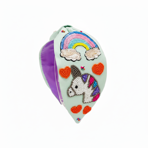 แถบคาดศีรษะประดับลูกปัดรูปยูนิคอร์นมือประดับด้วยลูกปัดหลากสีสวยงามสำหรับเด็กวัยหัดเดินและผู้ใหญ่ขนาดเดียว - Product Image 1