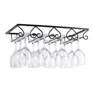 Metal Wine Glass Storage Hanger Stemware Organizer Kitchen Under Shelf Storage Wine Glasses Rack