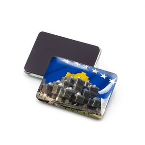 Imán de nevera de epoxi para recuerdo, adhesivo con forma personalizada, impresión de fotos, imán de nevera acrílico, Kosovo - Product Image 2